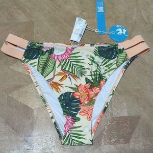 Cupshe Floral Tropical Cheeky Bikini Bathing Suit Bottoms sz M NWT